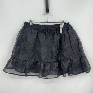 Hot Topic Cosmic Aura Black Organza Bow Mini Skirt Sz S